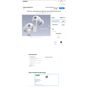 YMMV - Samsung Galaxy Buds4 Pro White/Black/Pink Gold -$142.49 with Offers For Students, Military, Employees