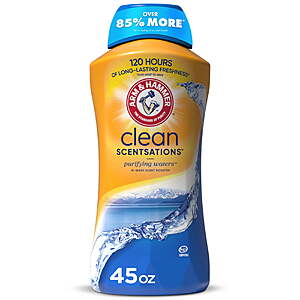 ARM & HAMMER Scent Booster, Laundry Beads Alternative, Purifying Waters scent, 45 Oz $8.57 + $3.50 Walmart Cash $5.07