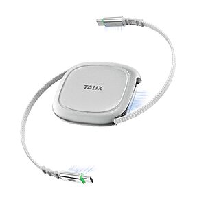 3.94' TALIX 240W Retractable USB-C to USB-C Cable $6.99 + Free Shipping w/ Prime or on $35+