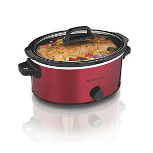 Hamilton Beach 6 Qt Slow Cooker, Stoneware Crock with Removable Pot, Red $29.95