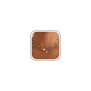 Amazon – Colorful Initial Beaded Necklace - $3.99 w/ Code