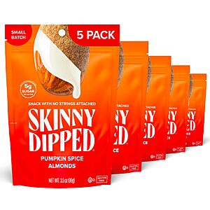 SkinnyDipped Pumpkin Spice Almonds, 3.5oz Bags | 5 Pack $19.59