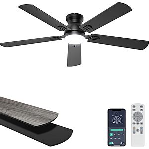 Amazon – Ohniyou 52-Inch Low-Profile Ceiling Fan w/ Light - $41.99/37.79 w/ Code