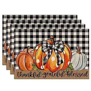 4-Pack cusugbaso 12"x18" Thanksgiving Pumpkin Fall Placemats $3.49 + Free Shipping w/ Prime or on $35+