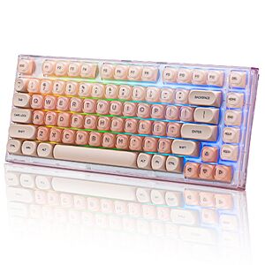 Womier X75 75% Wireless Mechanical Keyboard, Hot Swappable Computer Creamy Keyboard, Foundation Jelly Keycaps, Pre-lubed Switches Gasket Mount RGB Backlit 44.99 $44.99