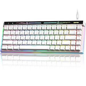 Womier VK68 65% Wired Gaming Keyboard, 68-Key Mini Keyboard, White | RGB Backlit, Anti-Ghosting Keys - 22.99 $22.99