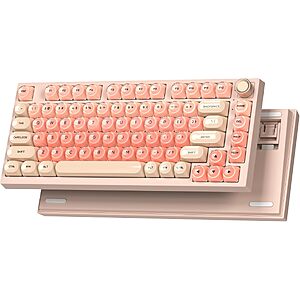 WK75 Wireless Mechanical Keyboard, Pink Creamy Keyboard with Knob - 34.99 $34.99