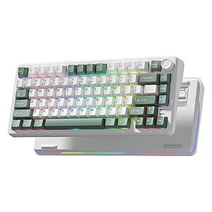 Womier L75 Wireless Gaming Keyboard, Creamy Mechanical Keyboard with Knob - $39.19