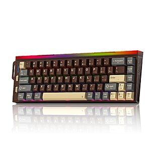 Redragon K752 60% Wireless Mechanical Gaming Keyboard with RGB Lightbox | Tri-Mode Bluetooth 5.0/2.4GHz/USB-C, RGB Backlit Keys - $29.99
