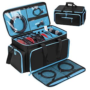 Large Dj Bag for Equipment & Music Accessories with Detachable Dividers - $41.99 AC