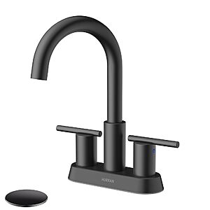 Hurran 2-Handle Bathroom Faucet – 4 Centerset 360° Rotating Spout - $17.99 AC