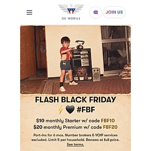 US Mobile New Customers $10 Monthly Unlimited For 6 Months