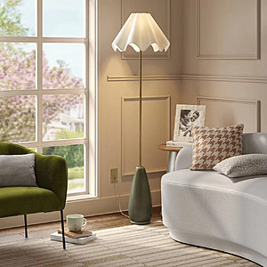 Threshold Wavy Shade Collection Ceramic Base Floor Lamp (Green) $58.49 + Free Shipping