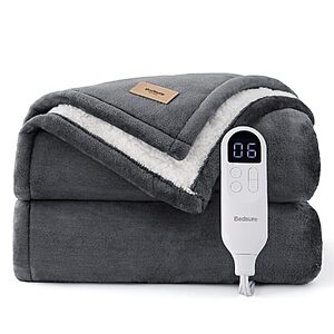 [Prime] 50"x60" Bedsure HeatX Electric Heated Throw Blanket w/ Preheat (Grey) $29.24 + Free Shipping