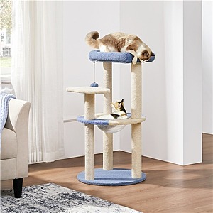 Yaheetech 35.5" Ocean Cat Tree Tower (Blue/Beige) $29.99 + Free Shipping w/ Walmart+ or $35+ orders