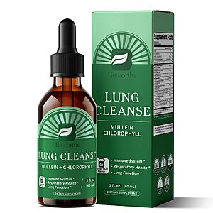 PRIME MEMBERS: Mullein Drops for Lungs, Alchol-Free Lung Detox with Chlorophyll - 2 oz $6.59 AC and Subscribe and Save