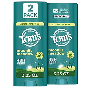 2-Pack 3.25-Oz Tom's of Maine Natural Deodorant Stick $13.51 w/ S&S + Free Shipping w/ Prime or on $35+