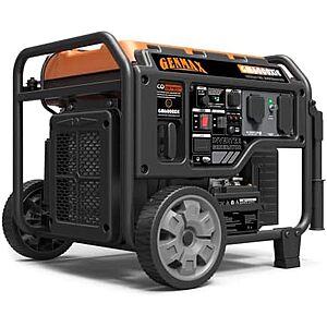 GENMAX Portable Inverter Generator, 6000W open frame Gas Powered High Speed Engine with Electric Start $467.49