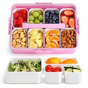 11-Compartment Sunhanny Divided Snackle Box Charcuterie Tray w/ Handle (Pink) $9.99 + Free Shipping w/ Prime or on $35+