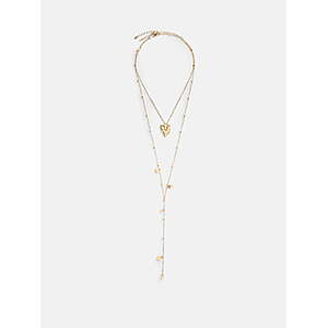 $5.20, WM, Free Assembly Women's Goldtone Layered Heart Necklace Set, 2- Piece, 16" and 26" + 3" Extender