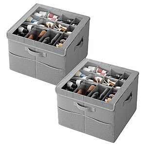 PHINOX Shoe Organizer for Closet, Fits up to 16-24 Pairs, 2 Pack, Grey $21.99 AC