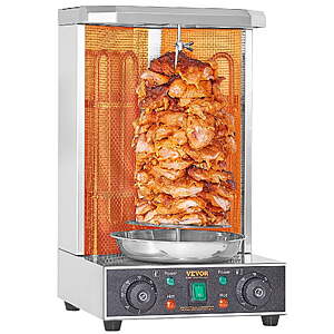 VEVOR Shawarma Grill Machine, 13lbs Capacity, with 2 Burners, 122℉-572℉ $95.39