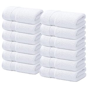 Infinitee Xclusives 100% Cotton Luxury Wash Cloths for Showering - 12 Pack (White) $16.19