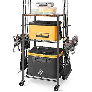 8-Rod Olakee Rolling Fishing Rod Rack & Tackle Storage Cart $19.99 + Free Shipping w/ Prime or on $35+