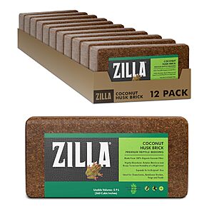 Zilla Coconut Husk Brick, Organic Reptile Bedding, 12-Count $37.24