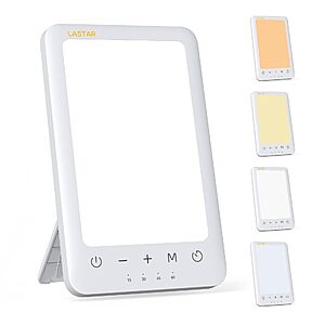 LASTAR 10000 Lux Full Spectrum Sun Lamp, UV-Free Natural Daylight Lamp for Home Office, 4 Color Temperatures (3000K-6500K), 5 Brightness Levels $19.99