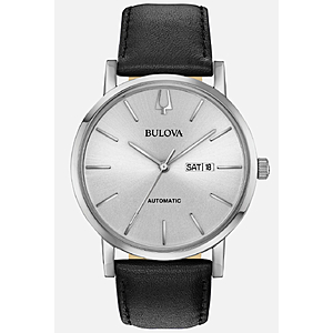 REFURBISHED Bulova Men's American Clipper Day Date Automatic Black Watch 42MM 96C130 $226