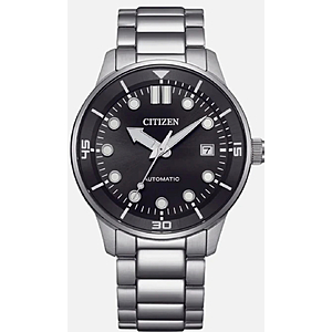 REFURBISHED Citizen Men's Automatic Date Window Silver Black Watch 40MM NJ0191-83E $248
