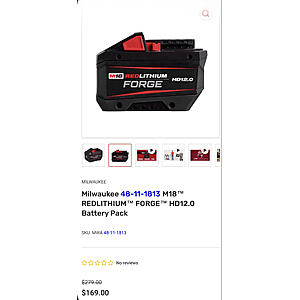 Milwaukee M18 FORGE 12.0 Battery