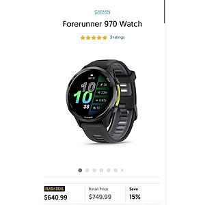 [GOVX] Garmin Forerunner 970 Watch