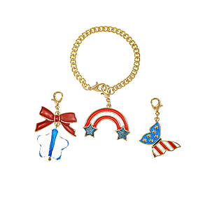 $2.11, Walmart, Way to Celebrate Charm Set, Stars and Stripes Theme, Multicolored, 3 Charms