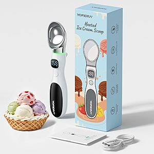 Yofidra Heated Ice Cream Scoop 4000 mAh, Ergonomic Design with Physical On/Off Switch $11.49