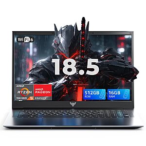 KAIGERR 18.5 inch Light Gaming Laptop, ΑΜD Ryzen 7430U, 16GB RAM 512GB SSD | Ryzen 5 Processor(Up to 4.3GHz), WiFi 6, BT5.2, Type-C, Windows 11 Laptop for Student, Business $559.99