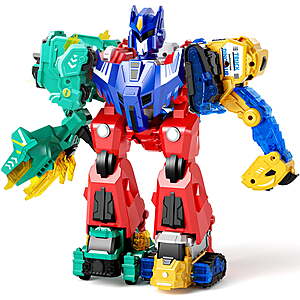 $29.78 FS WALMART+ by Dimoarch Magnetic Dinosaur Transforming Robot Toys for Boys Girls Age 3 4 5 6 7 8, 6-in-1 Dino Construction Trucks for Kids, Magnetic Car Toys, STEM