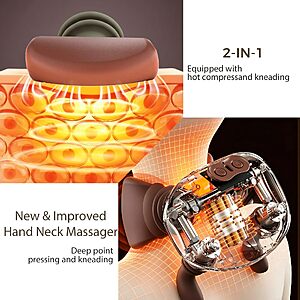Neck and Shoulder massager with Heat, 4D Bionic Hands Deep Tissue Heated Massager $24.99