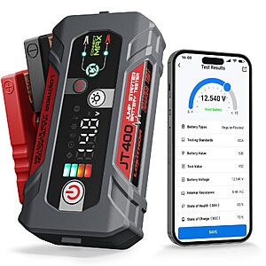 LOKITHOR JT400 2500A Jump Starter with Battery Tester – $43.97