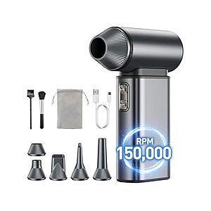SKTFFR A12 Electric Air Duster w/ 6-Speed Turbofan & 6 Nozzles $19.99 + Free Shipping w/ Prime or $6 Fee per Order