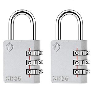 2-Pack Zarker 3-Digit Combination Padlock (Gray) $5.12 + Free Shipping w/ Prime or on $35+