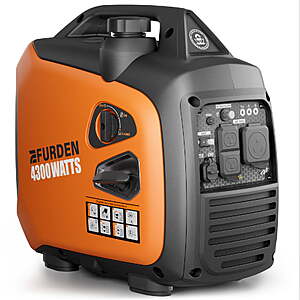 Efurden 4300W Portable Inverter Generator for Camping, Super Quiet, ECO Mode $380