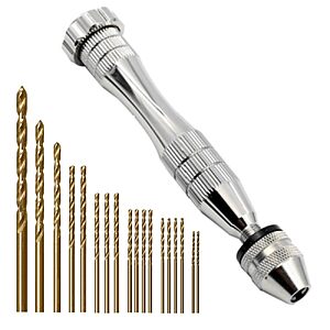 18-Count Kingforest HSS Micro Twist Drill Bit Pin Vise Hand Drill Set (0.6-2.5mm) $3.49 + Free Shipping w/ Prime or on $35+