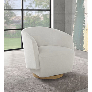Henredon Murphy Swivel Boucle Chair, Cream