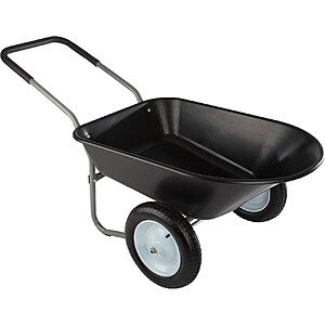Pure Garden 300lb Capacity Padded Handle Wheelbarrow Black $70