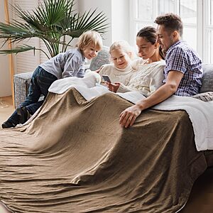 Bedsure GentleSoft Sherpa Fleece Cal King Blankets for Bed $49.99
