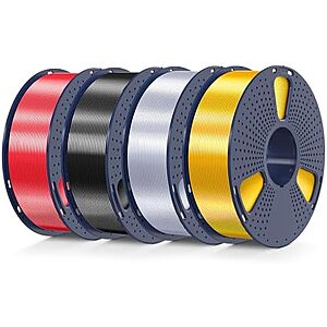 [AC] $36.71* | 4-Pk 1KG SUNLU Silk PLA 1.75mm 3D Printer Filament at Amazon