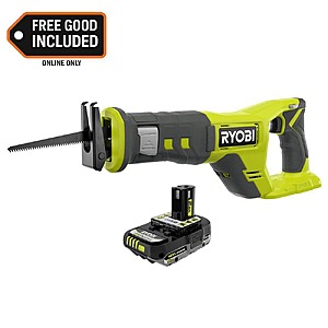 Ryobi ONE+ 18V Cordless Reciprocating Saw with 2.0 Ah Lithium Battery $84