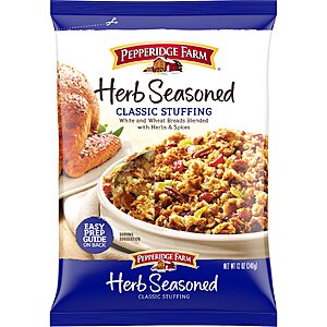 Pepperidge Farm Herb Seasoned Classic Stuffing, 12 oz. Bag~$2,86 @ Amazon $2.86
